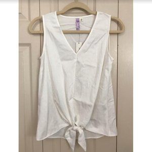 Francesca's Silk Tie Front Blouse